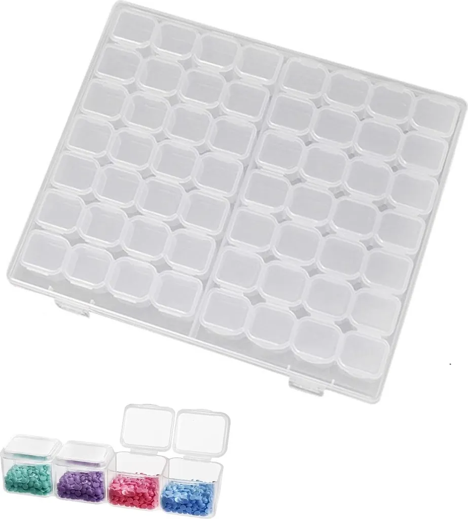 Boîte de rangement peinture diamant 56 compartiments amovibles cristal
