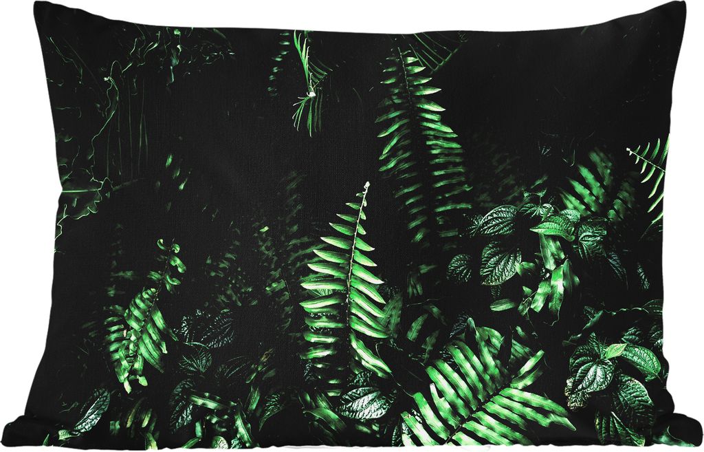 MuchoWow Outdoor Kissen - Blätter - Dschungel - Natur - Tropisch - Pflanzen - 50x30 cm - Wetterfest - Lounge Kissen - Sofa kissen - Wohnzimmer D...