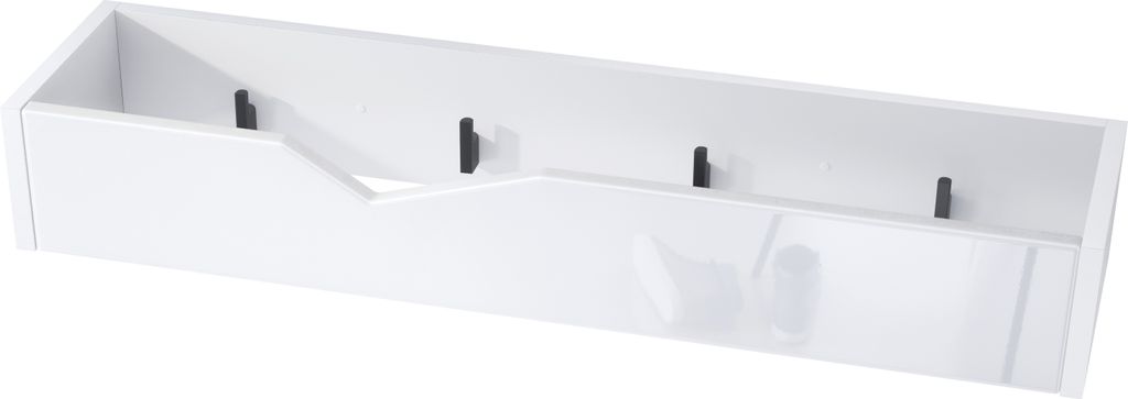 Vladon Garderobenleiste Wandhaken Garderobenpaneel Kolmio, Germany, Korpus in Weiß matt, Front in Weiß Hochglanz 83,5 x 12,5 x 21 cm