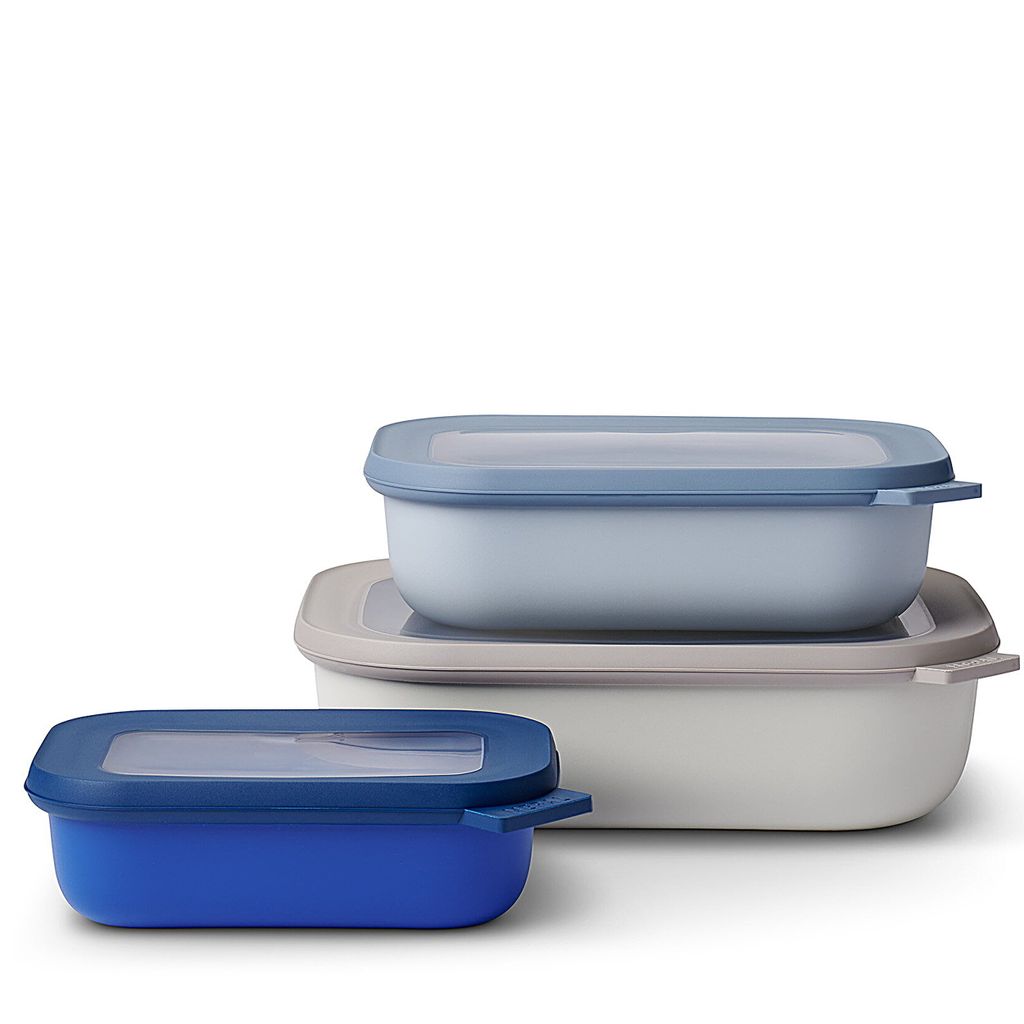 Set Multischüssel Cirqula rechteckig flach 3-teilig (500+1000+2000 ml) - sortiert