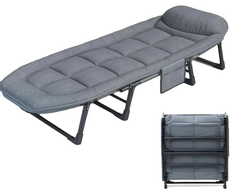 Siège de relaxation gris inclinable avec structure en métal robuste 150kg