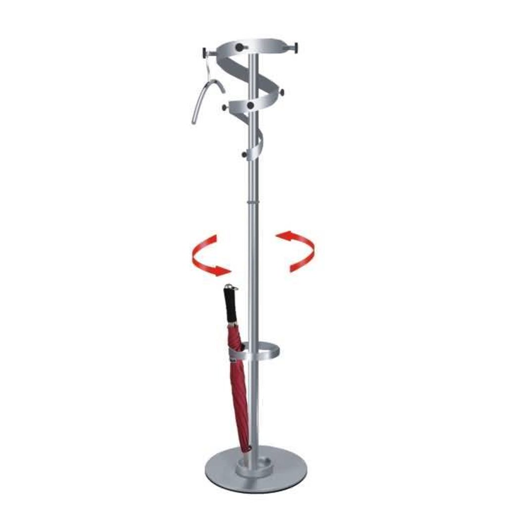 Kerkmann Kleiderständer Ohio 30605114 silber Metall 10 Haken 40,0 x 180,0 cm
