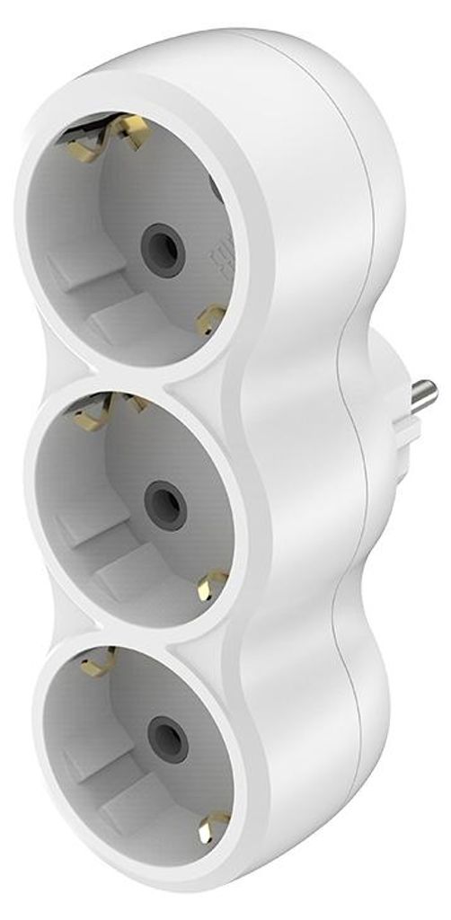 Braytron kompakter 3 Fach Mehrfachstecker Steckdosenadapter Steckdosen Typ F Steckdosenverteiler mit Kindersicherung