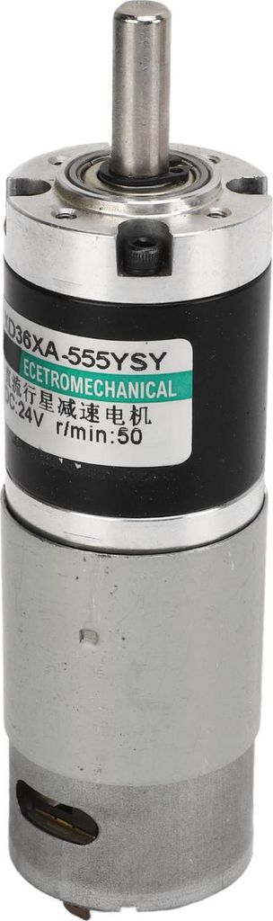 Gleichstrom-Getriebemotor, Kupfer, hohes Drehmoment, geräuscharm, Mini-Elektromotor, 24 V, 15 W, Schwarz/Silber, 50 U/min