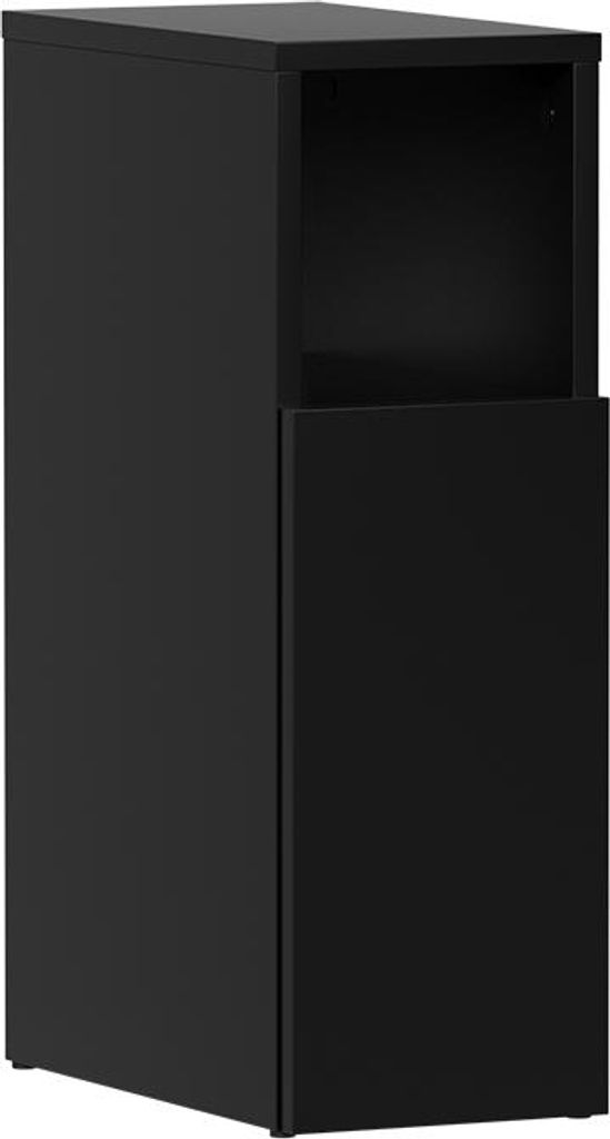 Nachttisch Vicco Enton Schwarz 20 x 59.5 cm mit 1 Tür, Produktbild 