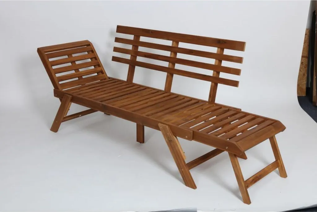 Banc Pliable Acacia 196cm - Solution gain de place pour Jardin - 4