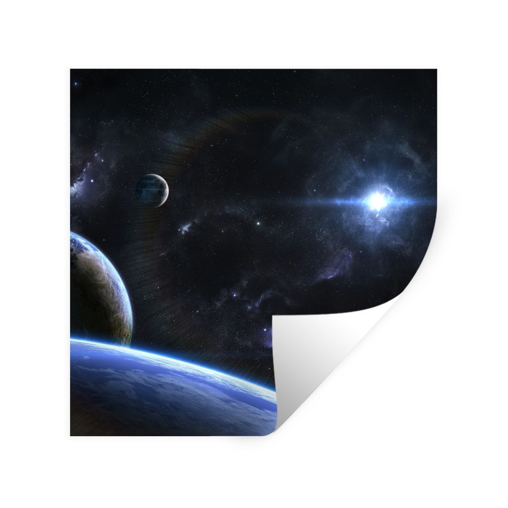 MuchoWow Wandtattoo Wandsticker Wandaufkleber Sternplaneten 80x80 cm Selbstklebend und Repositionierbar - Wierderverwendbar - Selbstklebend
