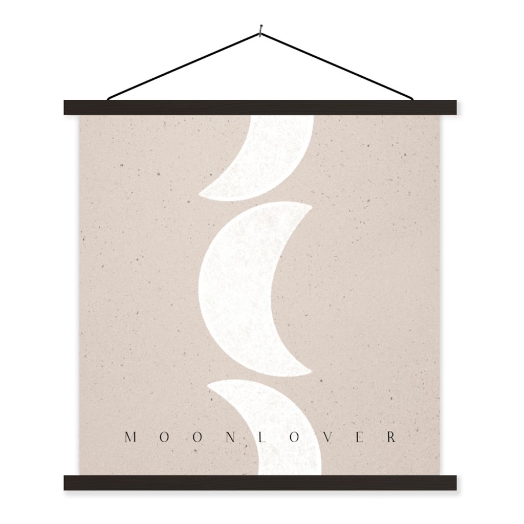 MuchoWow Textilposter Mond - Pastell - Text - Zitate 40x40 cm mit schwarzem Rahmen - Fotos