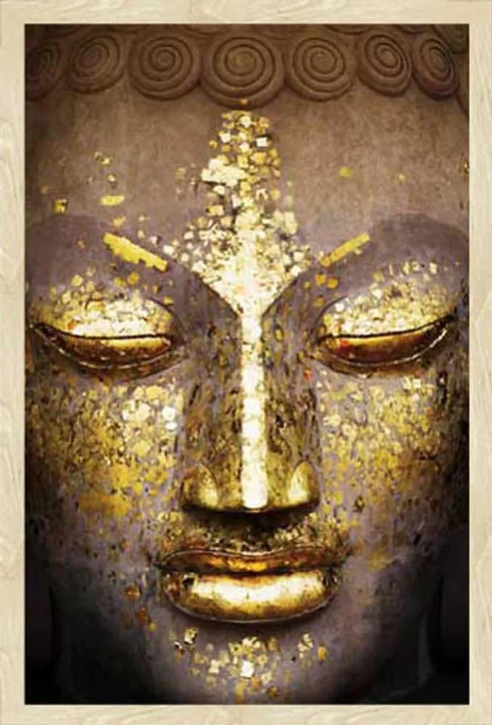 Wall Art Buddha Cornice Rovere Shinsuke Vetro Acrilico Maxi Poster