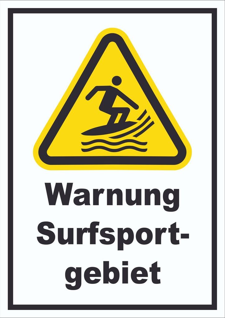 Schild Warnung Surfsportgebiet A5 (148x210mm)
