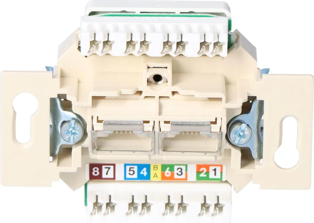 Double prise informatique UAE RJ45 Cat 5e Hager One Platform - Berker