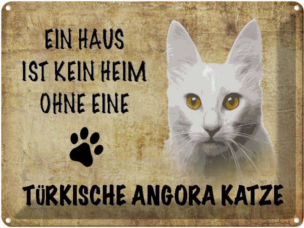 vianmo Blechschild 30x40 cm türkische Angora Katze