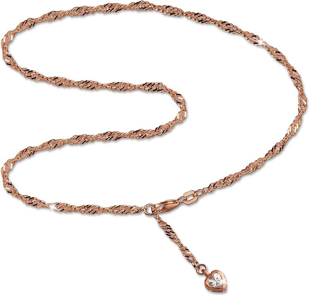 SilberDream 25,5cm Fußkette Damen rosevergoldet Herz Zirkonia Silber D2SDF0295E