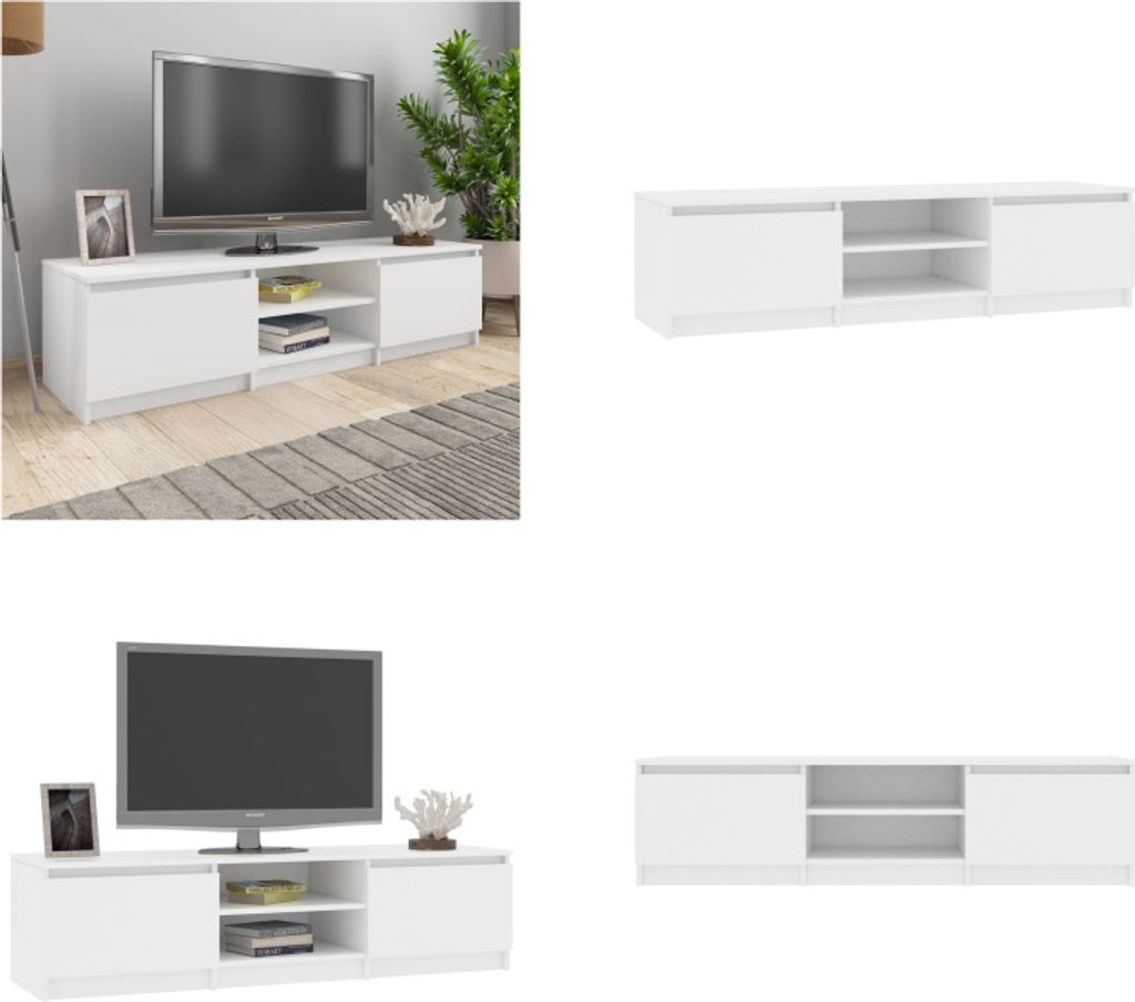 vidaXL TV Schrank Weiß 140×40×35,5 cm Holzwerkstoff - Produktbild 