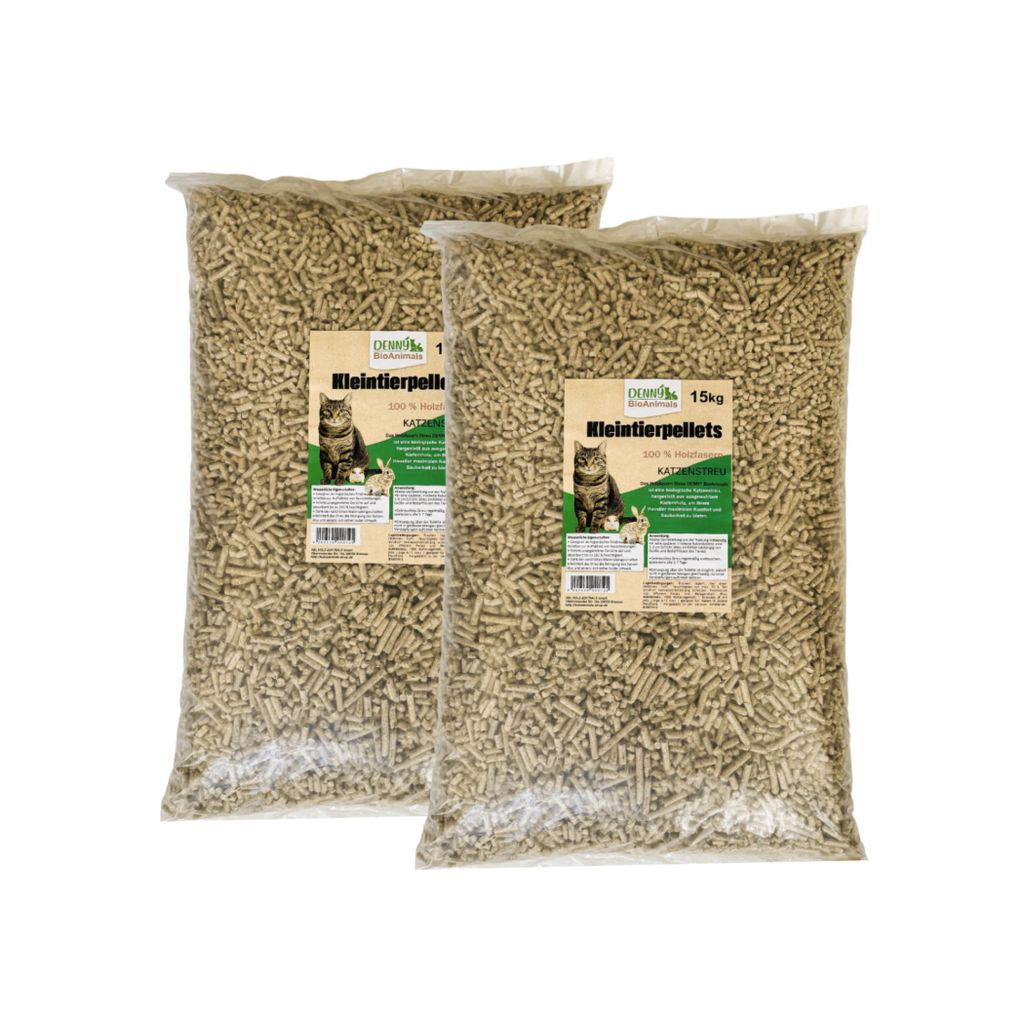 Kleintierstreu, Katzenstreu Holzpellets 30 kg (46 L) – 100% natürliche Einstreu für Katzen, Kaninchen, Hamster & Meerschweinchen – Staubfrei