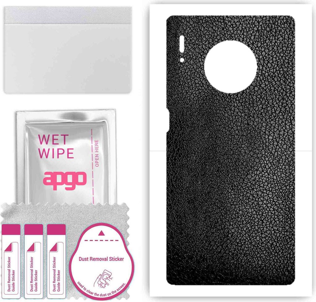 apgo Rückseite Schutzfolie, Skin, kompatibel mit Huawei Mate 30 Pro, Hinten Displayschutzfolie aus Vinylfolie, kratzfest, einfache Montage - Schwa...
