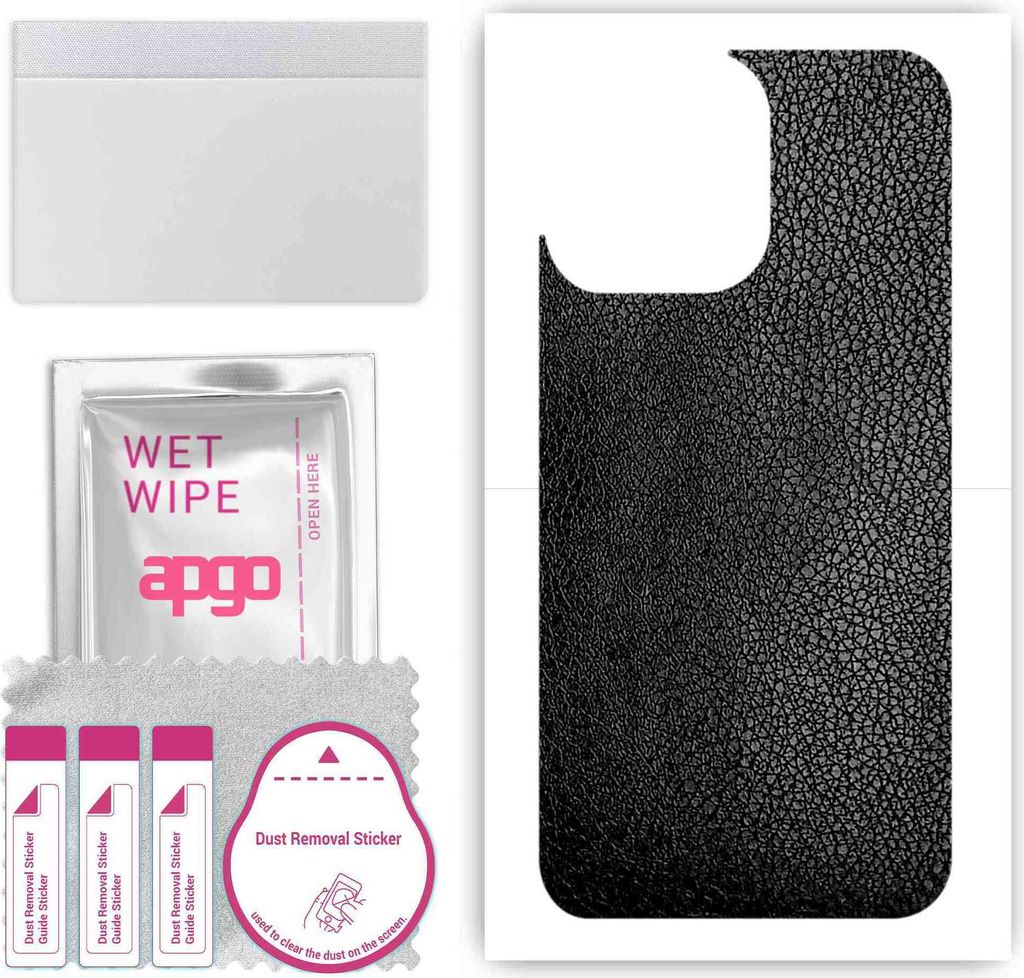 apgo Rückseite Schutzfolie, Skin, kompatibel mit Apple iPhone 14 Pro, Hinten Displayschutzfolie aus Vinylfolie, kratzfest, einfache Montage - Schw...