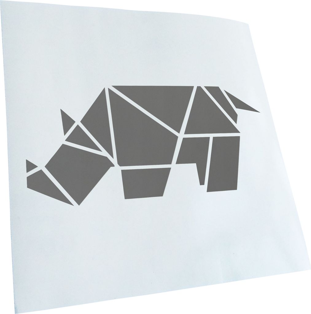 Kiwistar - Autoaufkleber - Papierfalten Nashorn - Schwarz - 20x9cm - Aufkleber für Auto, Laptop, Fahrrad, LKW, Motorrad mehrfarbig JDM Decal Racing