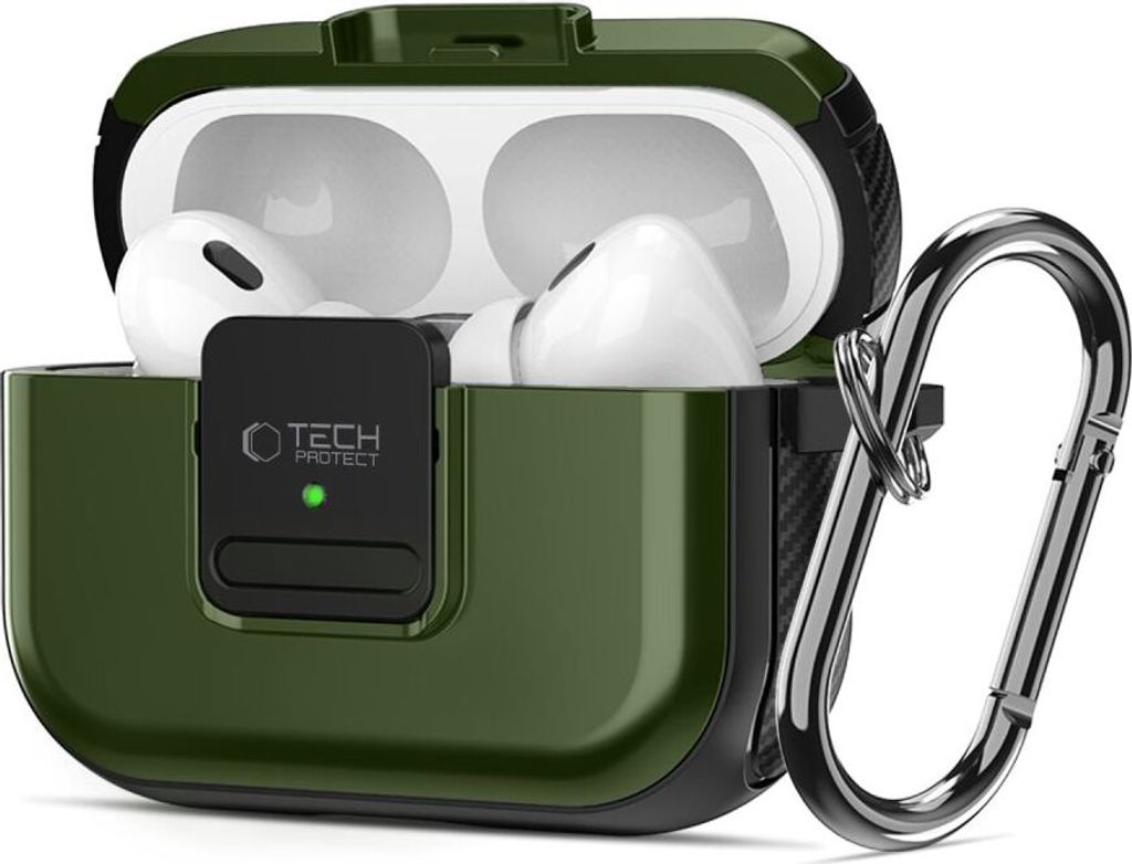 Tech-Protect Defender Haken Magsafe Apple Airpods Pro 1 / 2 Olivgrün
