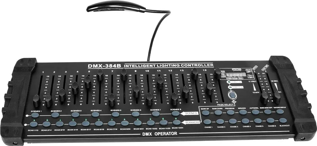 Contrôleur DMX 384 Canaux Mode Audio et Contrôle Manuel - Coloris Noir
