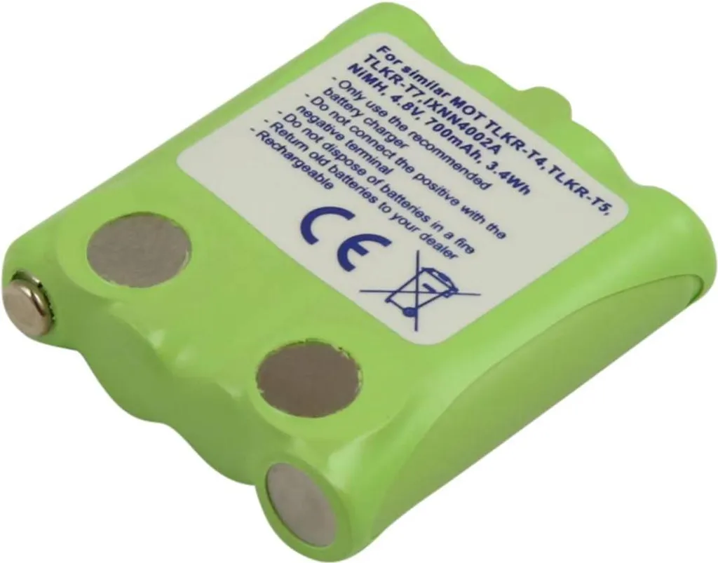 Avizar, batteria di ricambio Motorola TLKR T4/T5/T7 4,8 V 700 mAh NiMH, verde