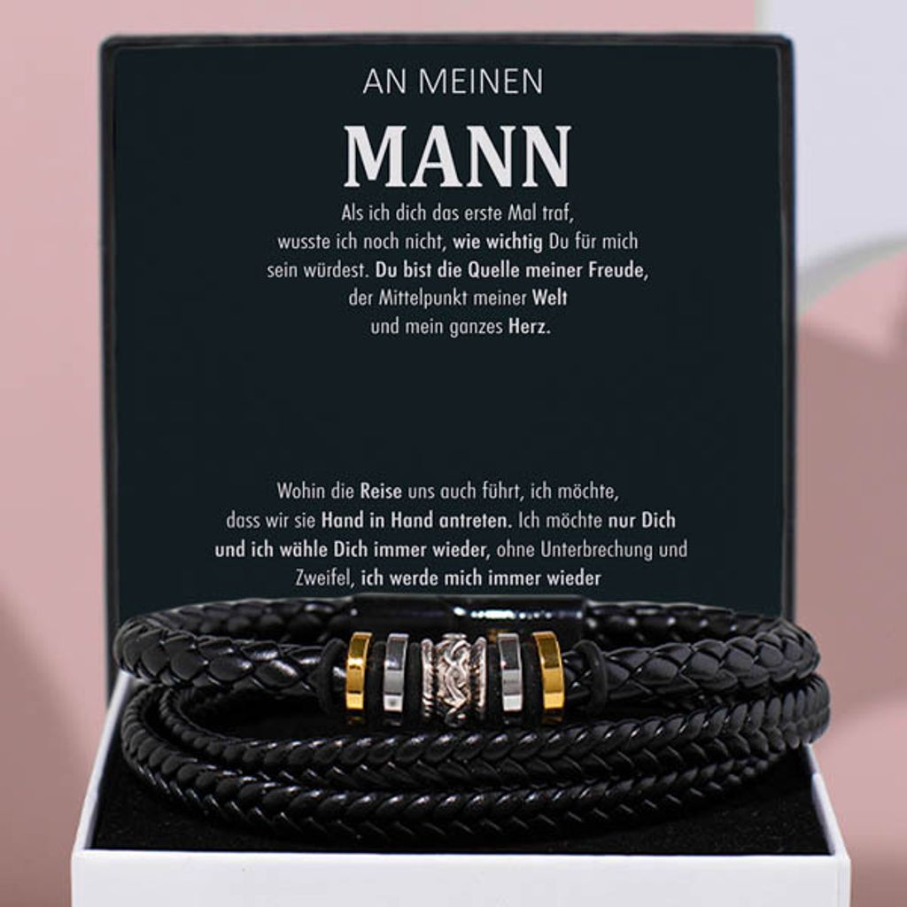 À mon mari - BANDEAUX EN CUIR POUR HOMMES - Boîte cadeau - Image du produit 