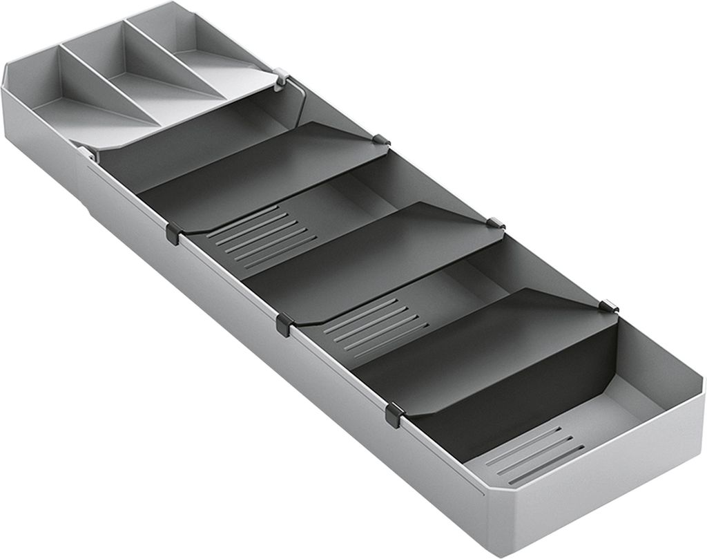Metaltex 363220000 Uni-Fit Besteck-Organizer ausziehbar von 40 - 49 cm / Bestecksammler / Besteckeinsatz