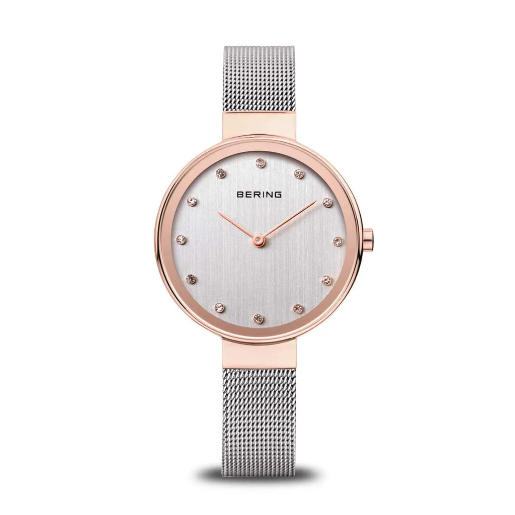 Orologio BERING 12034-064: Accessorio Donna Chic in Oro Rosa e Argento