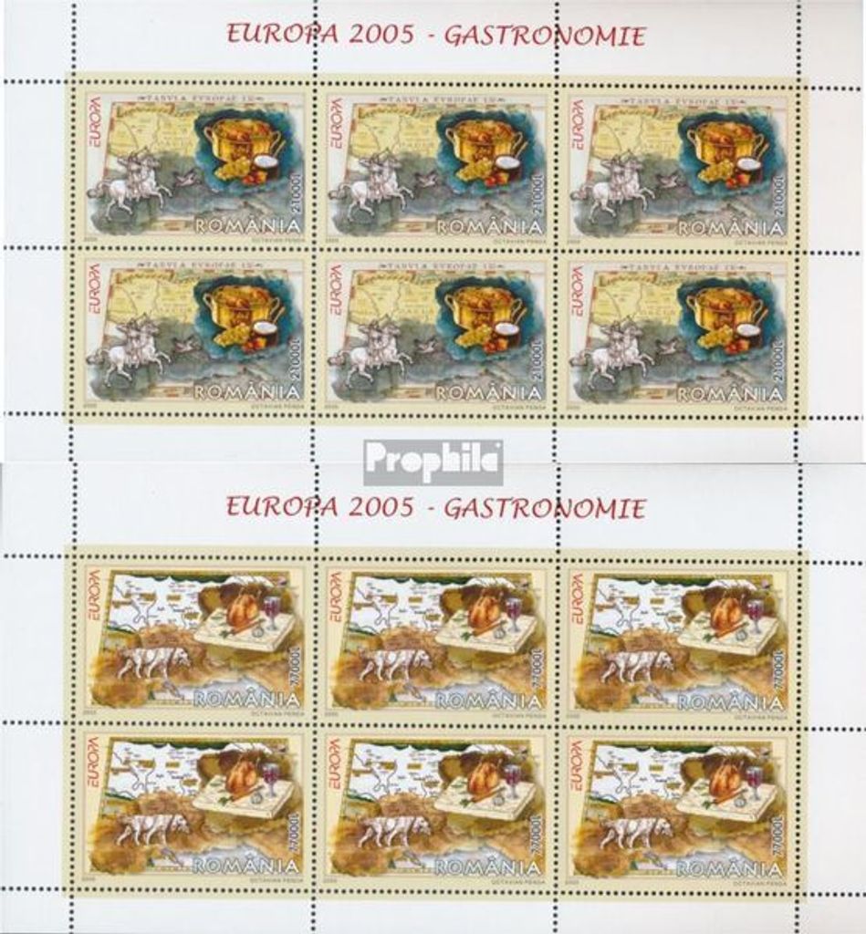 Briefmarken Rumänien 2005 Mi 5935-5936 Kleinbögen (kompl.Ausg.) postfrisch Europa - Gastronomie