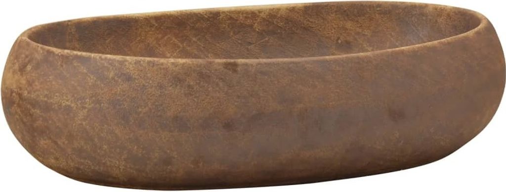 Aufsatzwaschbecken Braun Oval 59x40x15 cm Keramik