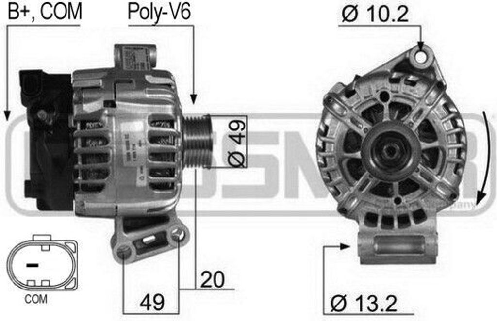 ERA 210430A - OE 1469714 Lichtmaschine für B-Max, C-Max, Ecosport, Fiesta VI, Focus III, Grand C-Max, KA+ (FK), Mondeo IV