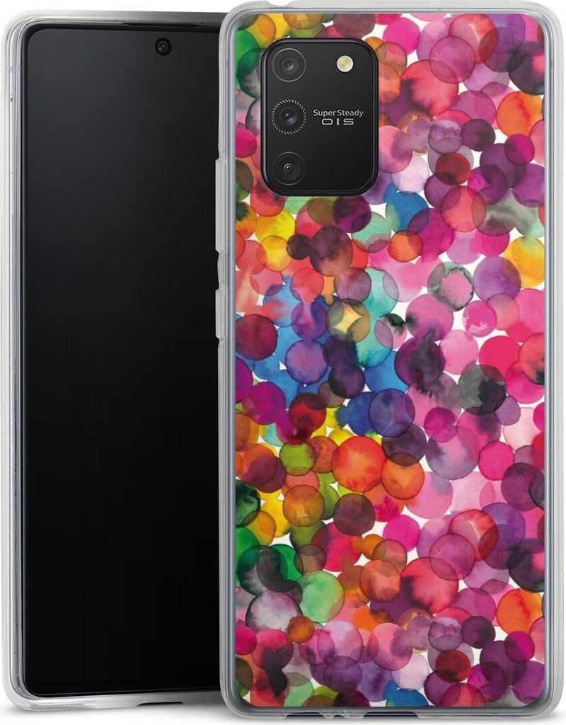 DeinDesign Handyhülle für Samsung Galaxy S10 Lite Silikon Hülle Case Smartphone Schutzhülle Punkte Wasserfarbe bunt