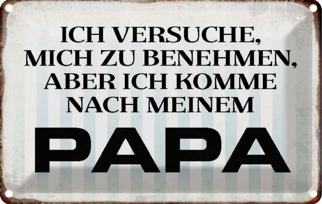 vianmo Blechschild 20x30 cm versuche mich zu benehmen Papa Produktbild 