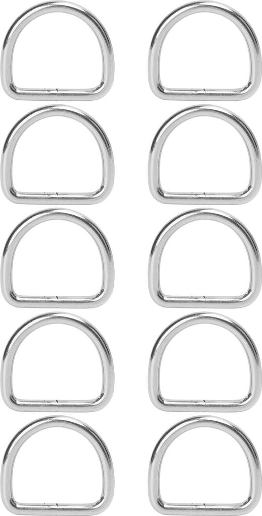 10 PCs 316 Edelstahl D Ring Nahtloses Schweißhardware Schnalle Surfboard Kayak Zubehör 6mm 45x37x6mm/1.8x1.5x0.2in