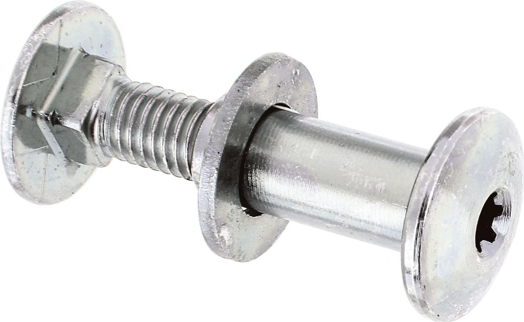 Alberts Flachrundschraube, Multi-Fix, mit Mutter, galvanisch verzinkt dickschichtpassiviert, M8x30,L 50mm,Box à 2 St. 338312