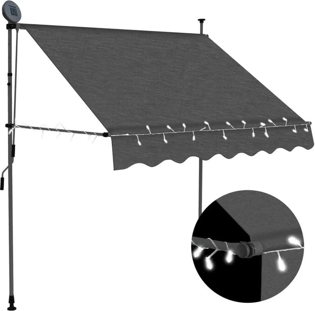 Tenda da Sole Antracite Maison Exclusive con LED: Balcone Chic