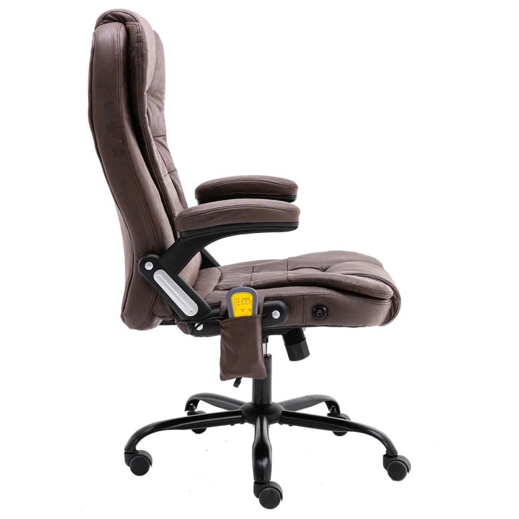 "Winterschlussverkauf "Gaming Chair - CLORIS - Bürostuhl - Ergonomischer und langlebig - mit Massagefunktion Dunkelbraun Wildleder-Optik - 67 x 71...