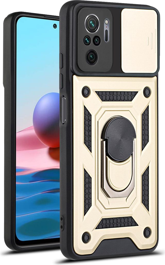 Redmi Note 10 4G Hülle mit 360° Drehbarer Magnetische Ring Ständer Halter Dia Kameraschutz TPU Bumper Silikon Schutzhülle für Xiaomi Redmi Not...
