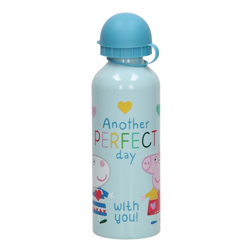 Świnka Peppa Aluminium Wasserflasche 500 ml Schwein Peppa PP17040 Kinder Euroswan Mixpreis für 1 P12 Wasserflasche