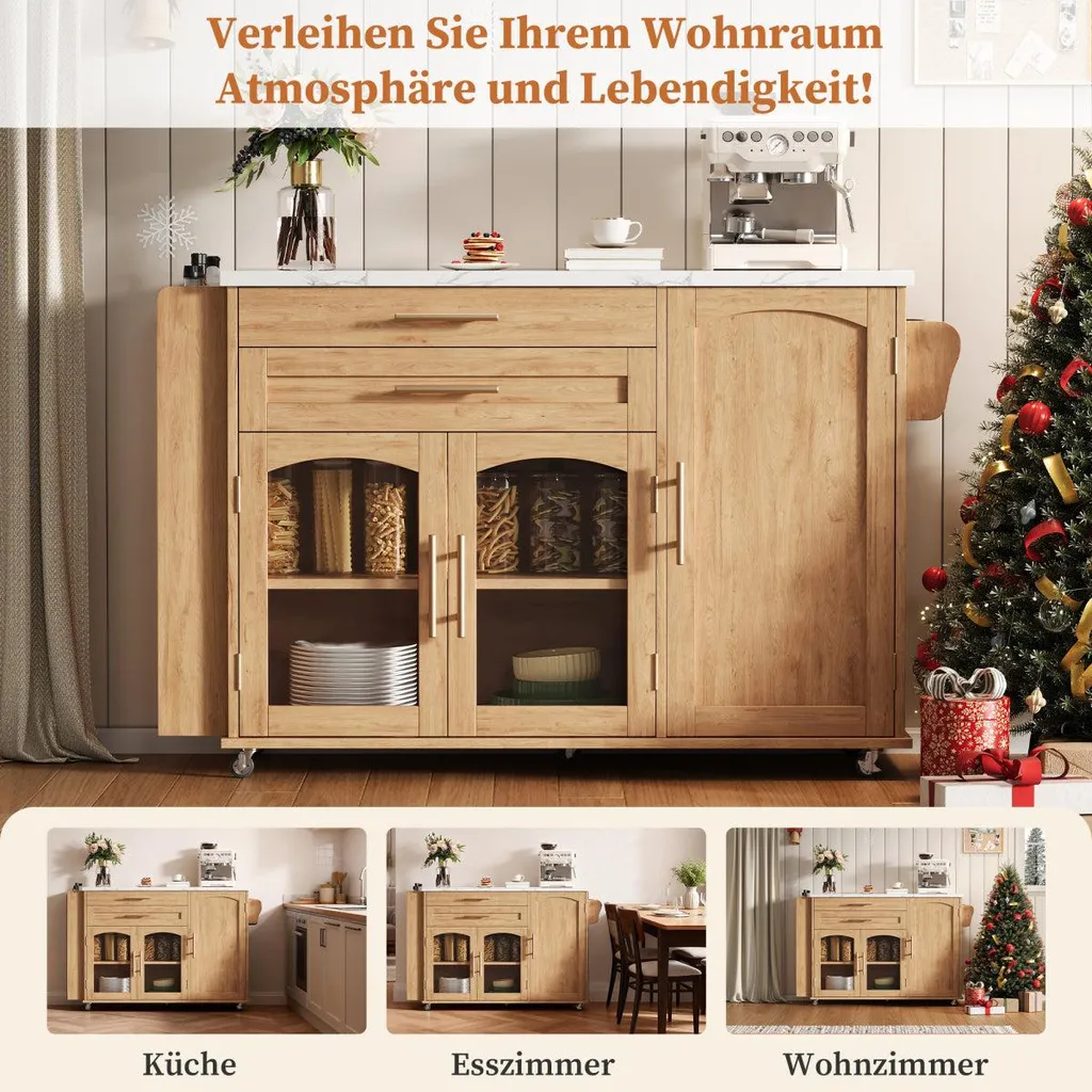 Table de bar de cuisine extensible pour repas et préparation de repas
