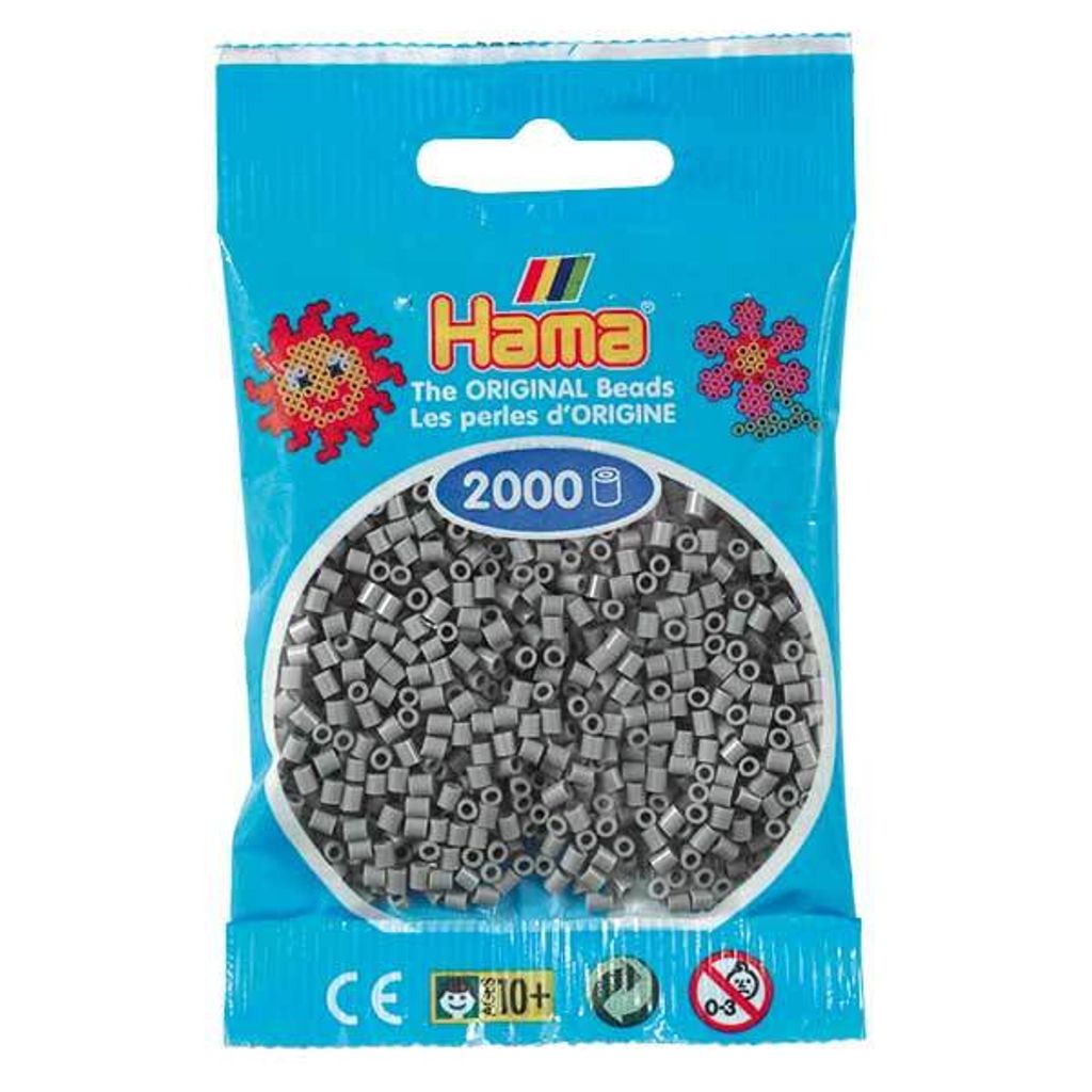 Hama Mini-Bügelperlen 2000 im Beutel grau