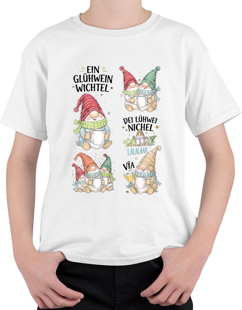 Ein Glühwein Wichtel Weihnachtswichtel Weihnachten Gemütlich Uni Kinder T-Shirt, Weiß, 116
