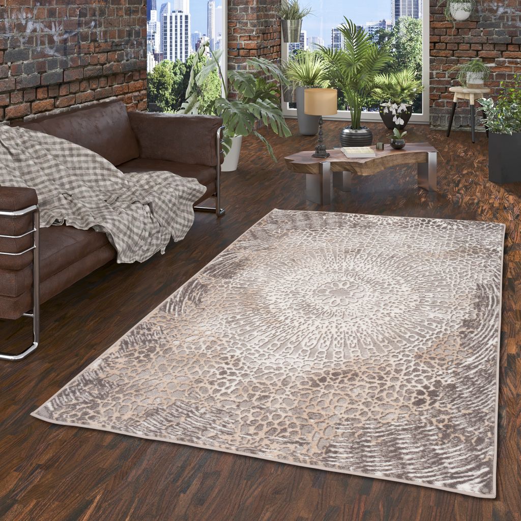 Designer Teppich Tawira Vintage Klassik Grau Beige, Größe:160x230 cm