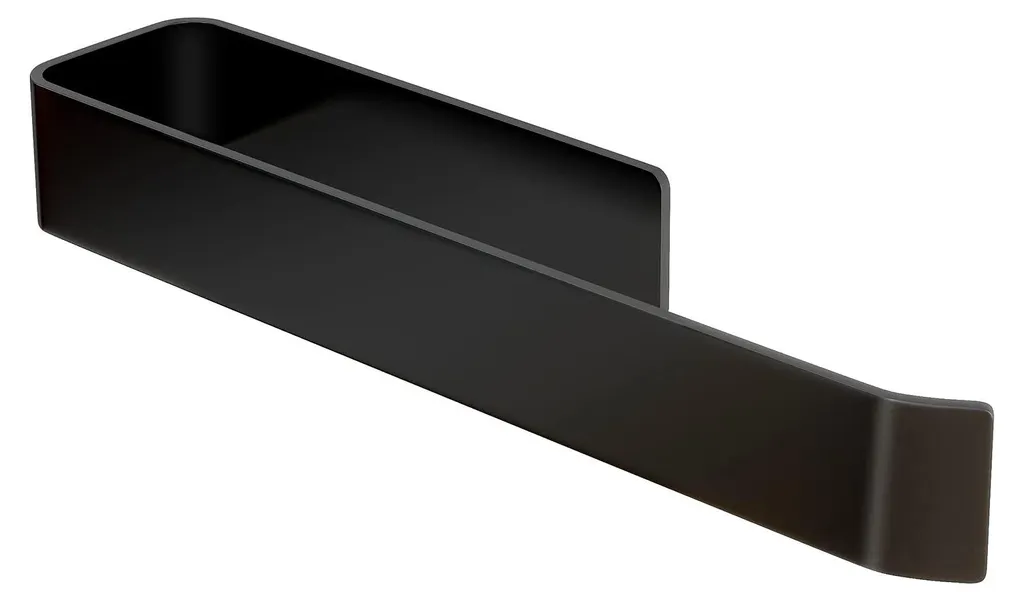 Petit porte-serviettes mural noir mat 25cm en inox pour salle de bain