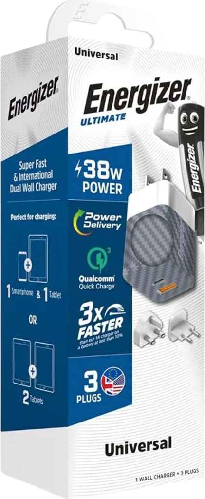 Chargeur Mural Universel GaN 38W Energizer Ultimate PD et Quick Charge - 9