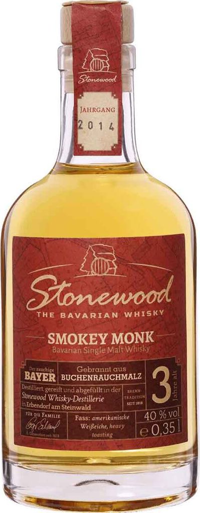Stonewood Smokey Monk | Bavarian Single Malt Whisky | 0,35 l. Flasche in Tube