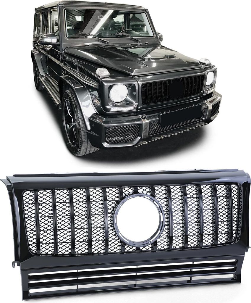 Sport Exklusive Kühlergrill Schwarz glänzend für Mercedes G Klasse W463 90-18