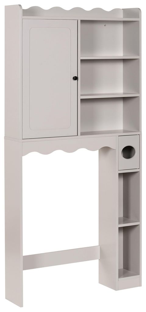 BELIANI Waschmaschinenumbauschrank Hellbeige MDF mit Tür Produktbild 