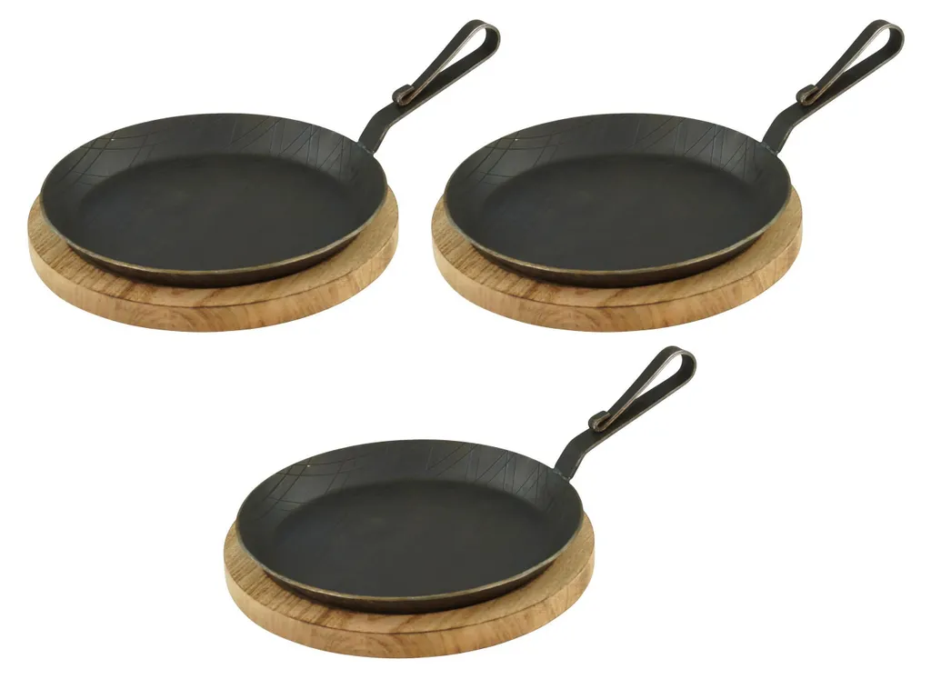Padelle in Ferro Battuto 24cm per Induzione e Gas - Set 3pz con Brett