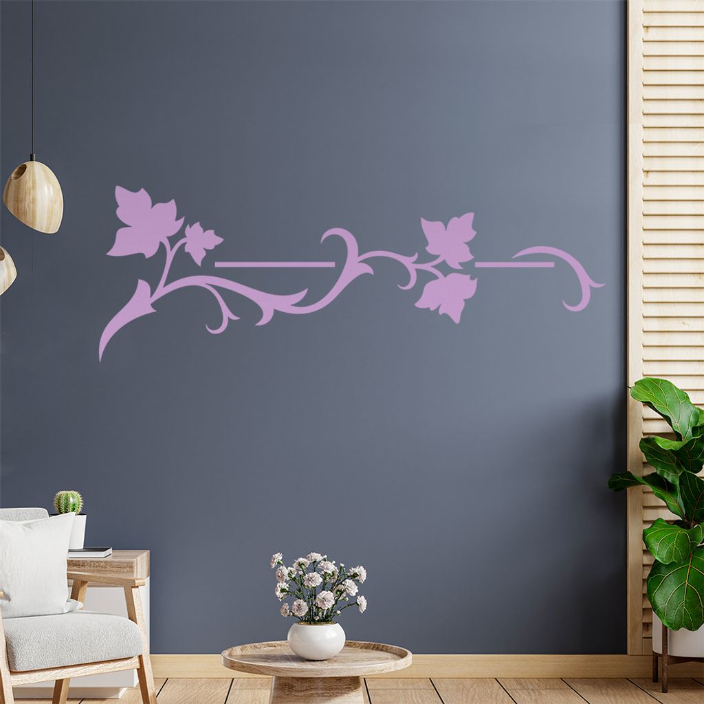 Blätter - Linien Wandtattoo in 6 Größen - Wandaufkleber Wall Sticker - Dekoration, Küche, Wohnzimmer, Schlafzimmer, Badezimmer